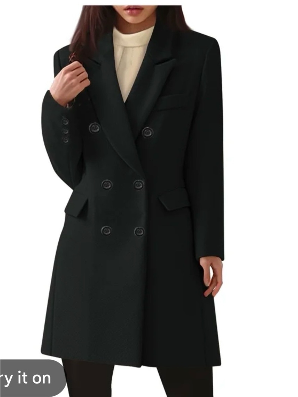 Zara Black Double-Breasted Trench Coat
